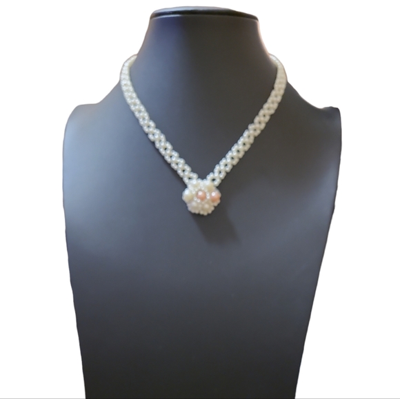 Hand Seed Beaded Floral Necklace Lot 3 - Picture 1 of 4